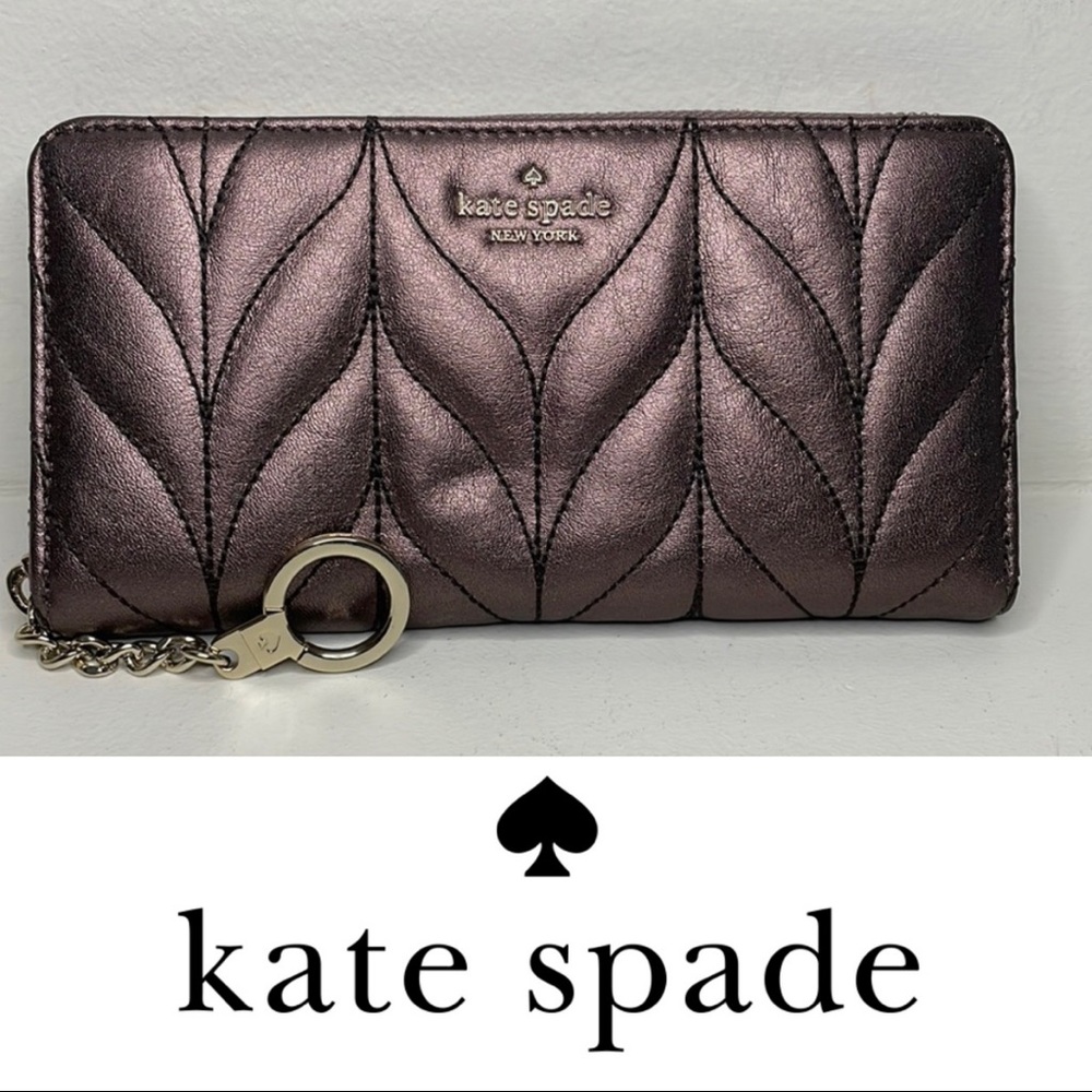 Kate Spade Briar Lane Quilted Neda wallet Metallic